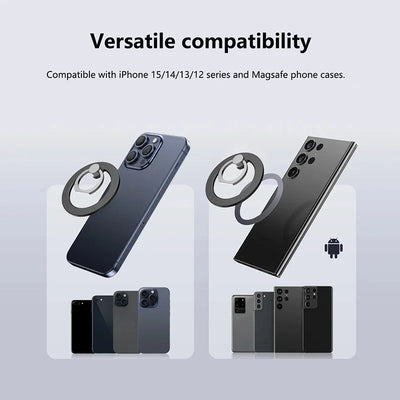 Magnetic Phone Ring Holder for iPhone 15 14 13 12 Magsafe Accessories - Magnetic Phone Grip - Adjustable Phone Finger Ring Grip