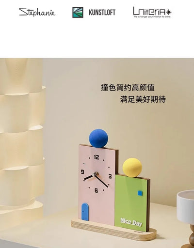 Modern Creative Office Desktop Clock Porch Ornaments Bedroom Living Room Table Desk Clocks Watch Gifts Home Decoration