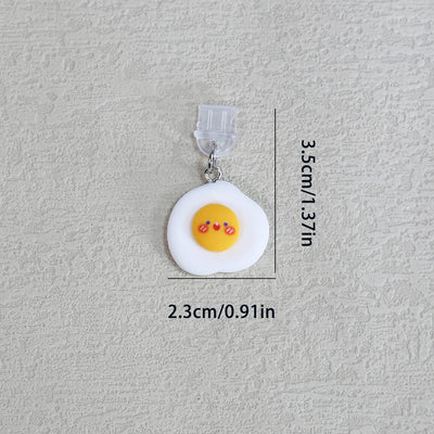 Phone dustproof plug, happy fried egg pendant, fun design for phone accessories, easy to use to protect the phone from dust and