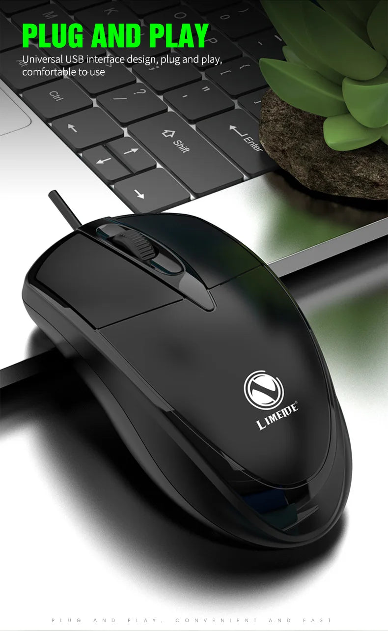 Wired Office Home Game Mouse Usb Computer Business Internet Cafe Desktop Application