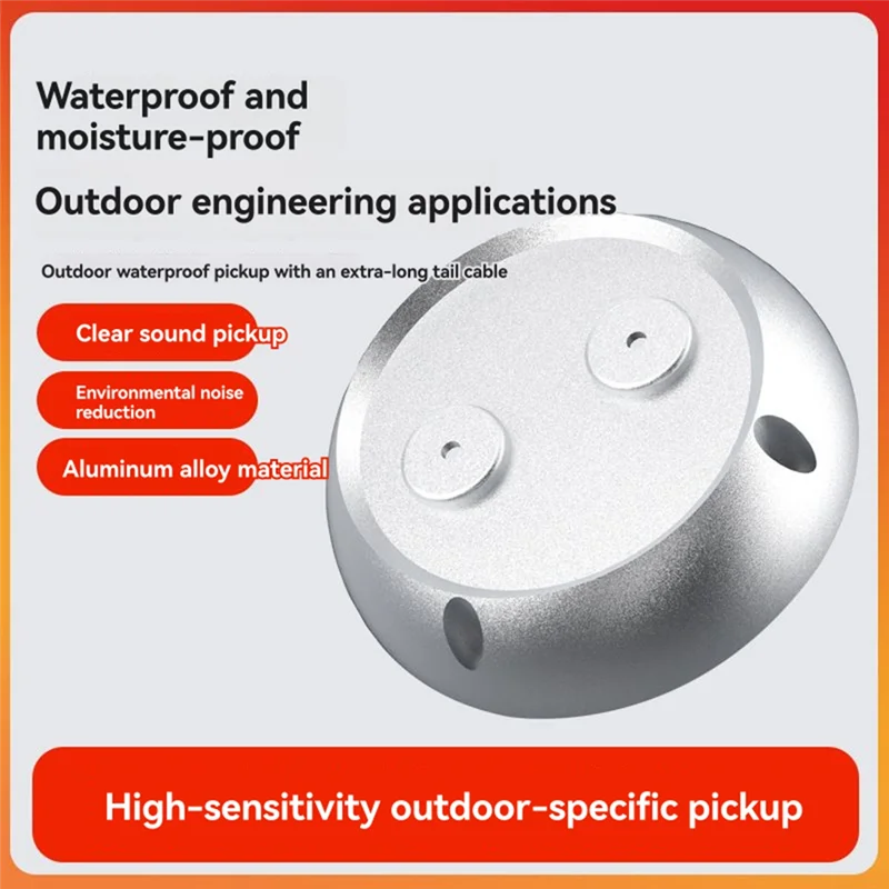 ABUO-Waterproof 360° Omnidirectional Sound Pickup External Audio High Sensitivity High Fidelity No Noise 600Ω DC12V 3000M