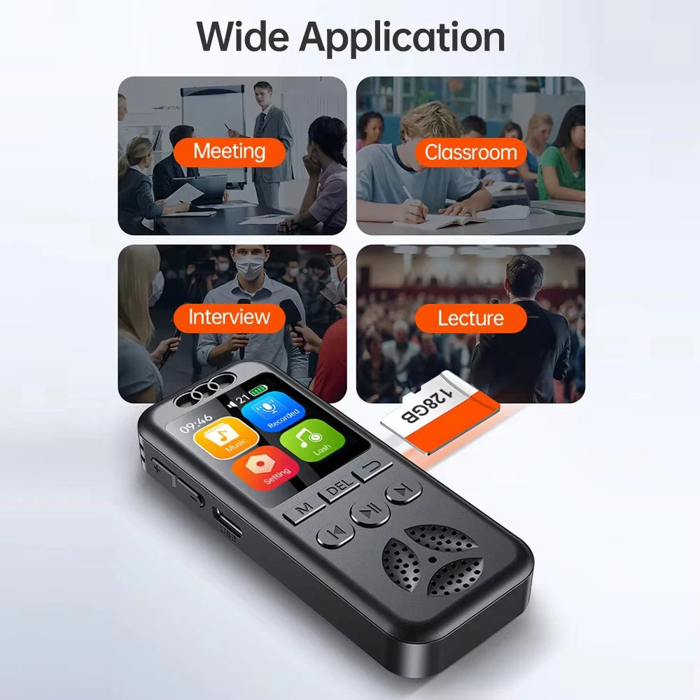 New Digital Audio Voice Recorder MP3 Player Noise Reduction Voice Activated Audio Recorder Sound Recorder For Lecture Interview
