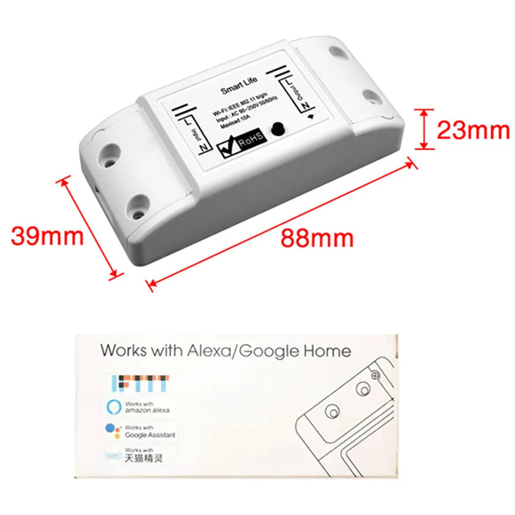Smart WiFi Switch for Lights and Appliances Timer Functionality Manage Remotely via Smartphone or Voice Commands