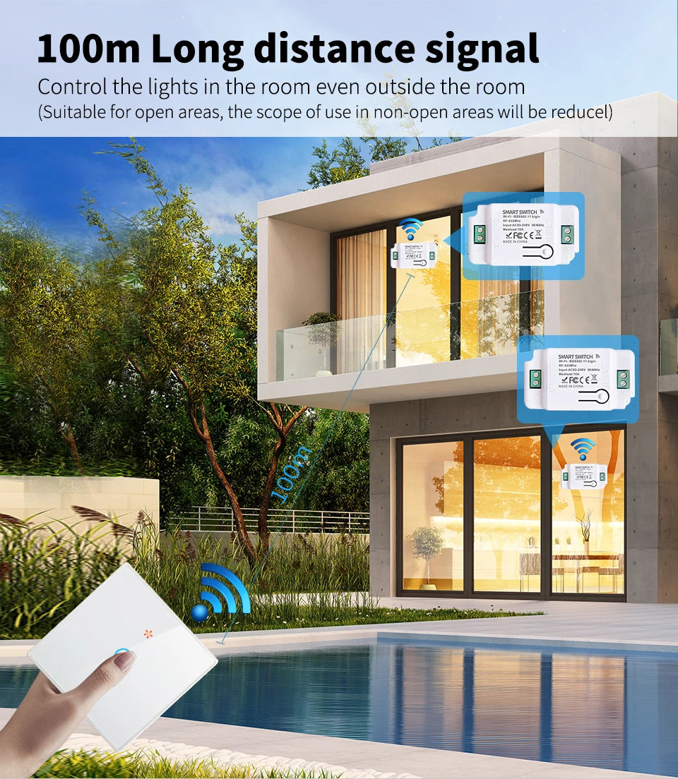 The TUYA smart switch-off device features wireless touch, Wi-Fi, remote control via the APP, and Alexa voice control