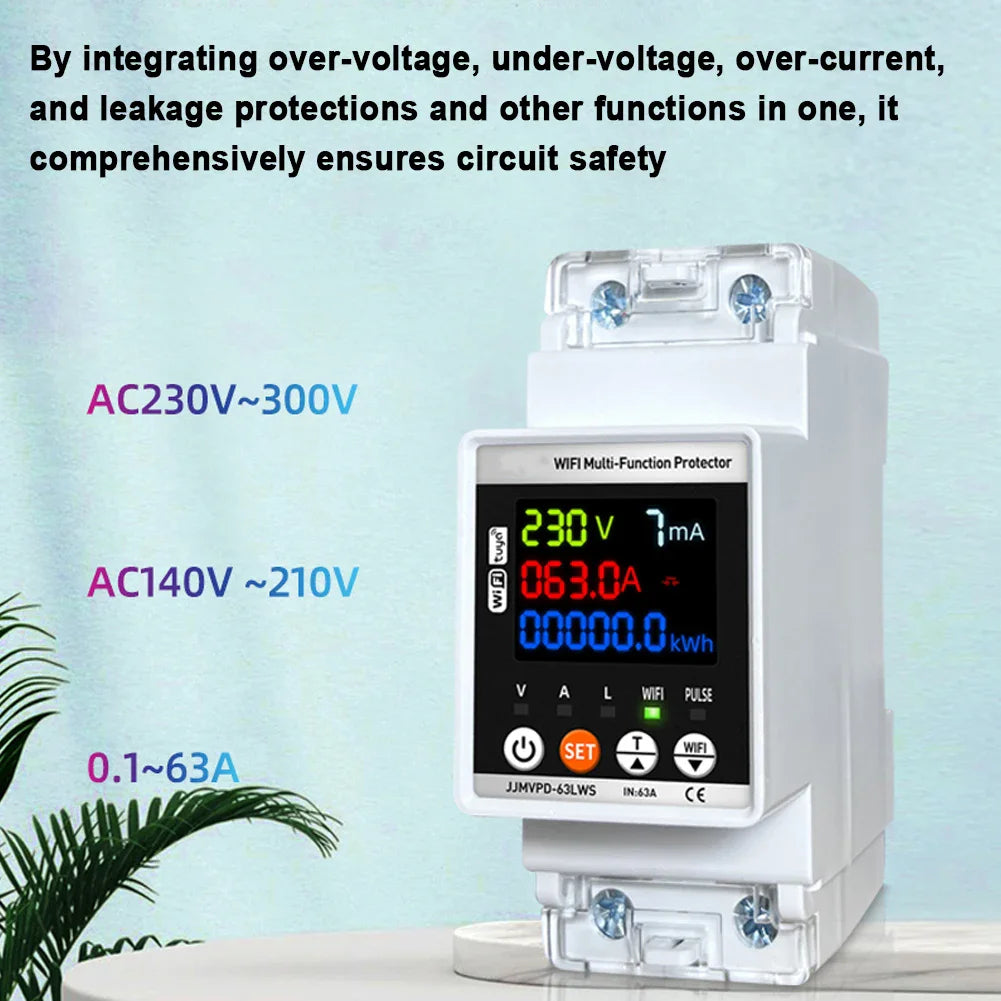 Smart WiFi Automatic Reclosuring Protector Intelligent Circuit Breaker Single Phase Reclosing Switch Voltage Protective Device