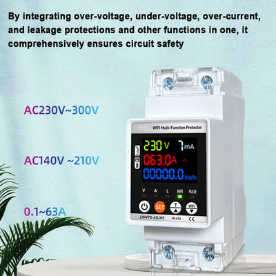 Smart WiFi Automatic Reclosuring Protector Intelligent Circuit Breaker Single Phase Reclosing Switch Voltage Protective Device