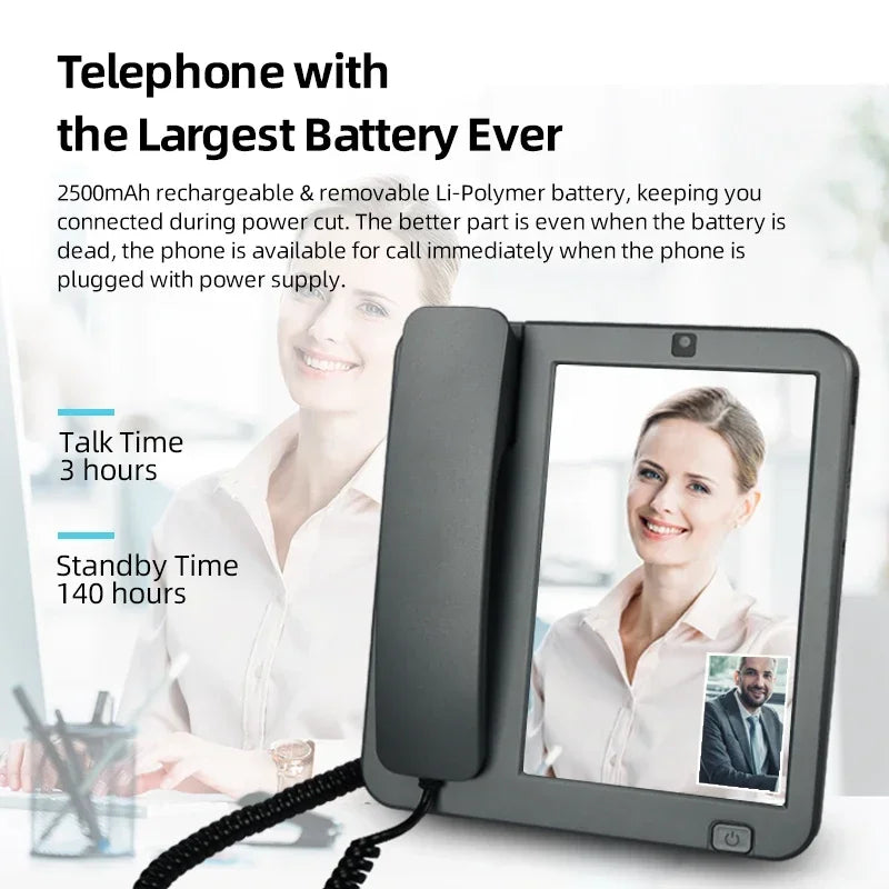 4G Android 10 vivid 8 inch IPS touch screen  Fixed Wireless Cordless Desktop Phone with VoLTE, WIFI,BT HOTSPOT  for home eldly