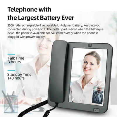 4G Android 10 vivid 8 inch IPS touch screen  Fixed Wireless Cordless Desktop Phone with VoLTE, WIFI,BT HOTSPOT  for home eldly