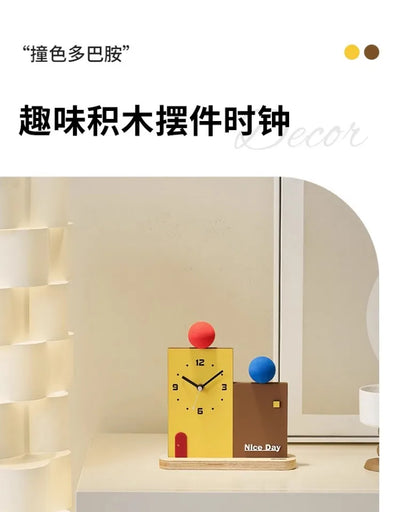 Modern Creative Office Desktop Clock Porch Ornaments Bedroom Living Room Table Desk Clocks Watch Gifts Home Decoration
