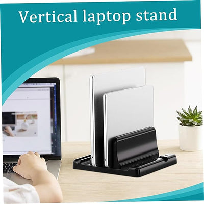 Office Laptop Stand Vertical Save Desktop Space Easy To Place Computer Accessories Scalable Width Office Desk Storage