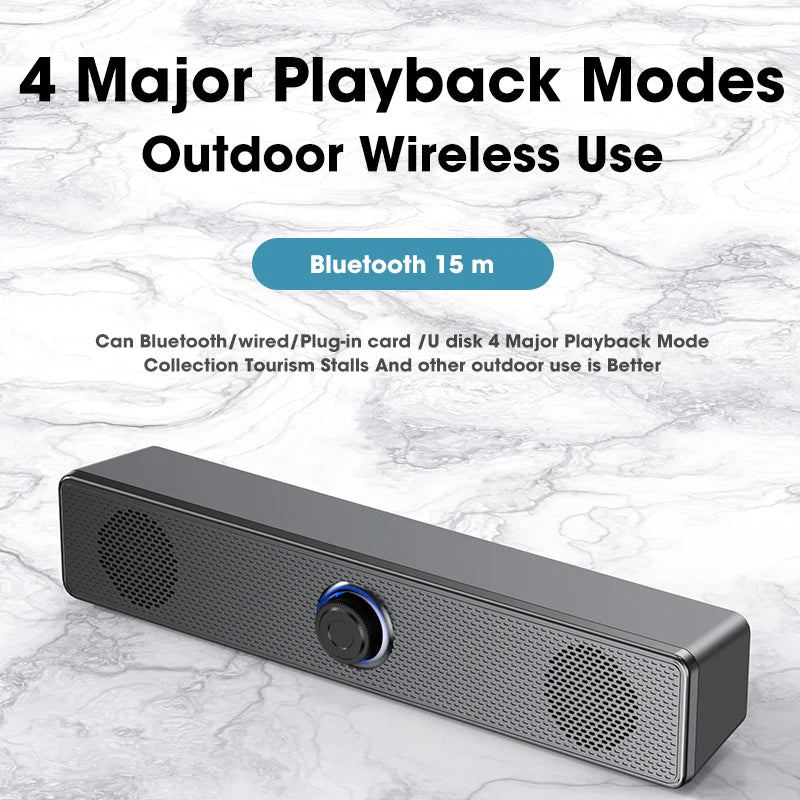 Soundbar Computer PC TV Laptop Desktop Wired Wireless Bluetooth Speaker Sound Box Bar Music Portable Caixa De Som Audio System