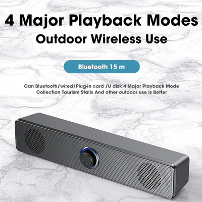 Soundbar Computer PC TV Laptop Desktop Wired Wireless Bluetooth Speaker Sound Box Bar Music Portable Caixa De Som Audio System