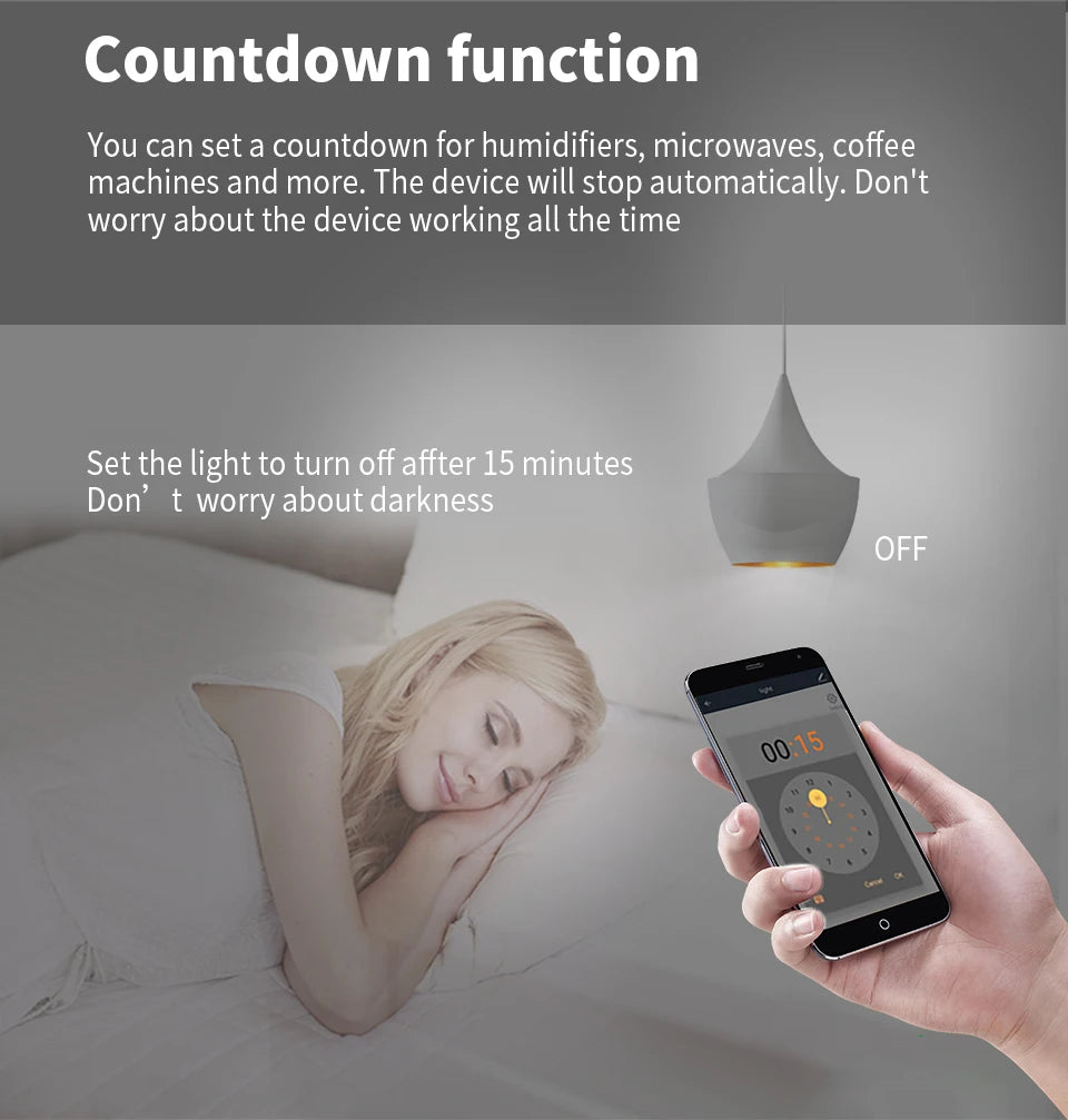 The TUYA smart switch-off device features wireless touch, Wi-Fi, remote control via the APP, and Alexa voice control