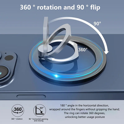 Magnetic Phone Ring Holder for iPhone 15 14 13 12 Magsafe Accessories - Magnetic Phone Grip - Adjustable Phone Finger Ring Grip