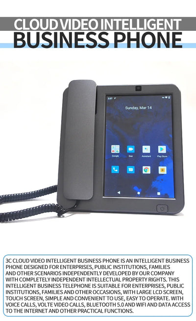4G Android 10 vivid 8 inch IPS touch screen  Fixed Wireless Cordless Desktop Phone with VoLTE, WIFI,BT HOTSPOT  for home eldly