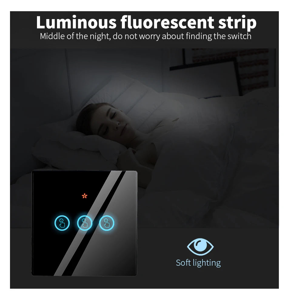The TUYA smart switch-off device features wireless touch, Wi-Fi, remote control via the APP, and Alexa voice control