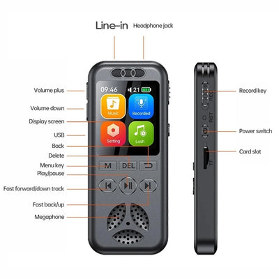 New Digital Audio Voice Recorder MP3 Player Noise Reduction Voice Activated Audio Recorder Sound Recorder For Lecture Interview