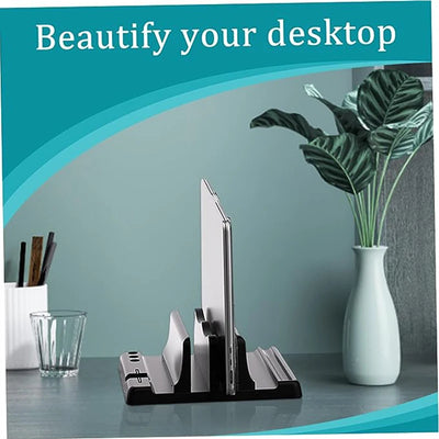 Office Laptop Stand Vertical Save Desktop Space Easy To Place Computer Accessories Scalable Width Office Desk Storage
