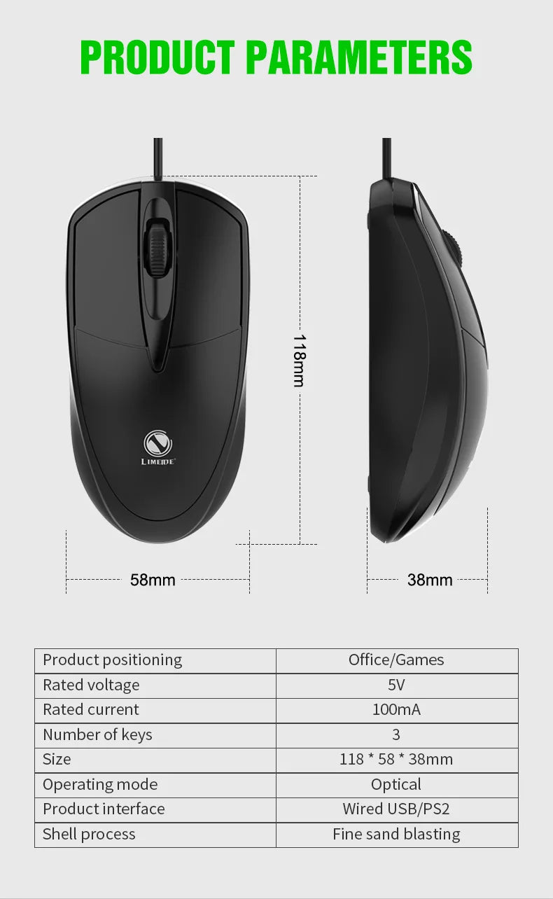 Wired Office Home Game Mouse Usb Computer Business Internet Cafe Desktop Application