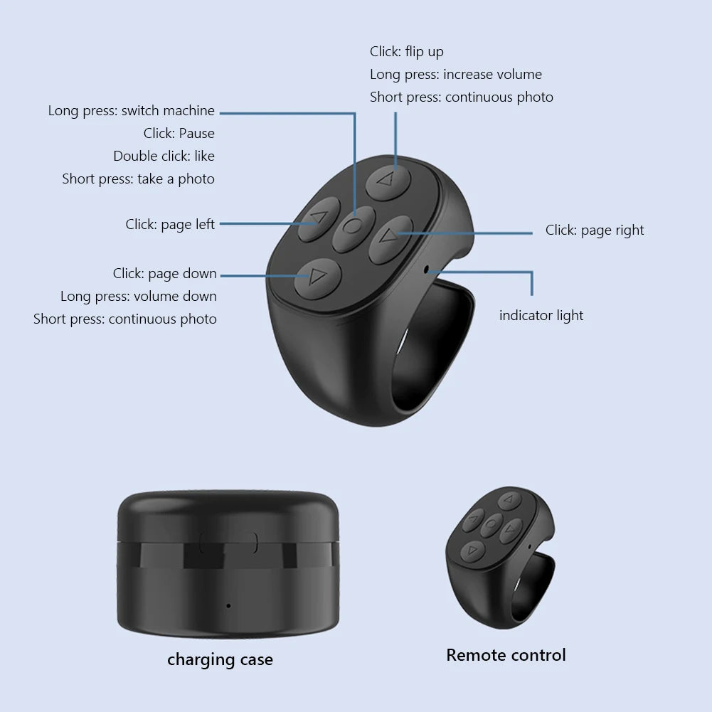 Smart Browsing Device Automatic Page Turner Wireless Fingertip Flipping with Charging Compartment Page Flipping for Mobile Phone
