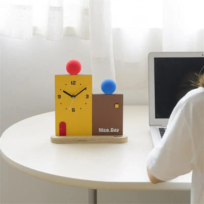 Modern Creative Office Desktop Clock Porch Ornaments Bedroom Living Room Table Desk Clocks Watch Gifts Home Decoration