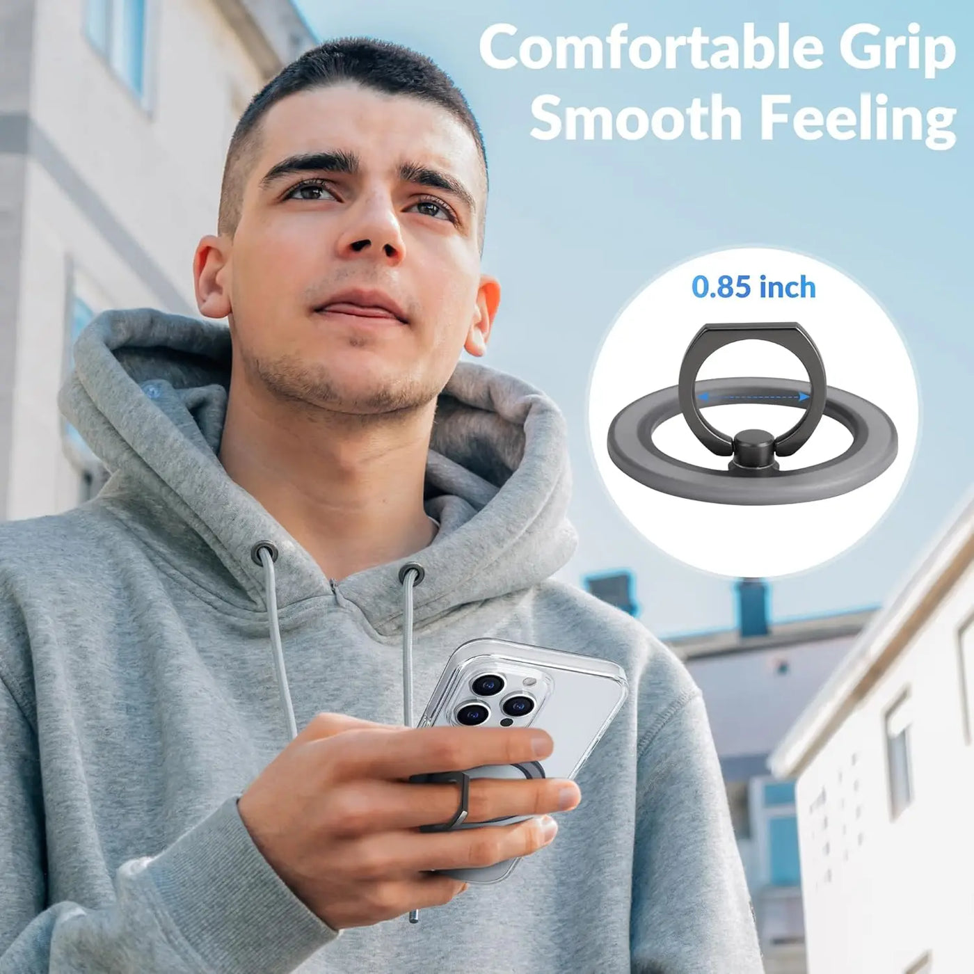 Magnetic Phone Ring Holder for iPhone 15 14 13 12 Magsafe Accessories - Magnetic Phone Grip - Adjustable Phone Finger Ring Grip