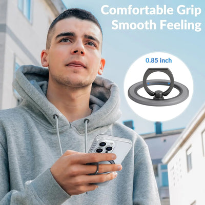 Magnetic Phone Ring Holder for iPhone 15 14 13 12 Magsafe Accessories - Magnetic Phone Grip - Adjustable Phone Finger Ring Grip