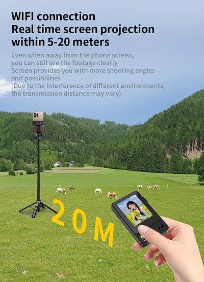 Smartphone Wireless Magnetic Monitor Screens Device Rear Camera Selfie for Phone Vlog Live Stream Video Recording Screen Phone