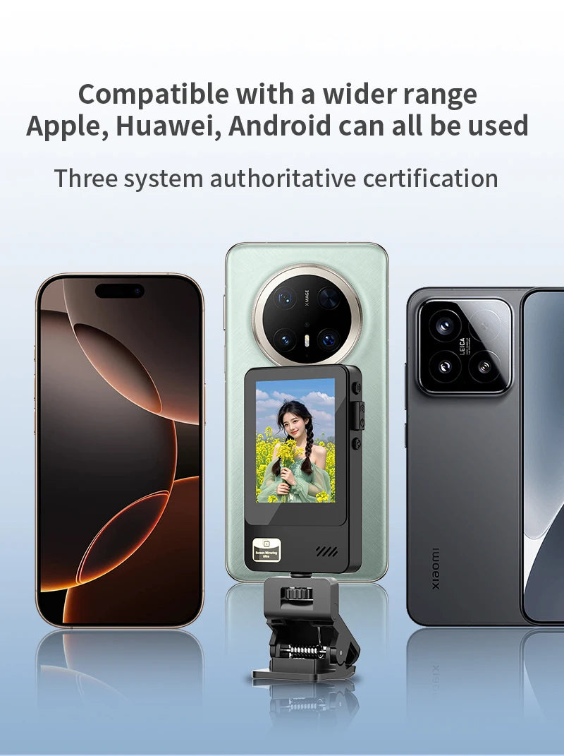 Smartphone Wireless Magnetic Monitor Screens Device Rear Camera Selfie for Phone Vlog Live Stream Video Recording Screen Phone