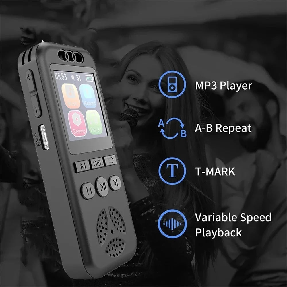 New Digital Audio Voice Recorder MP3 Player Noise Reduction Voice Activated Audio Recorder Sound Recorder For Lecture Interview