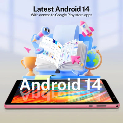 Latest Android 14 Tablet, 10-inch Tablet, Quad-core Processor, 5G WiFi, 4GB ROM + 32GB RAM, 1280*800 Resolution, 8000mAh Battery