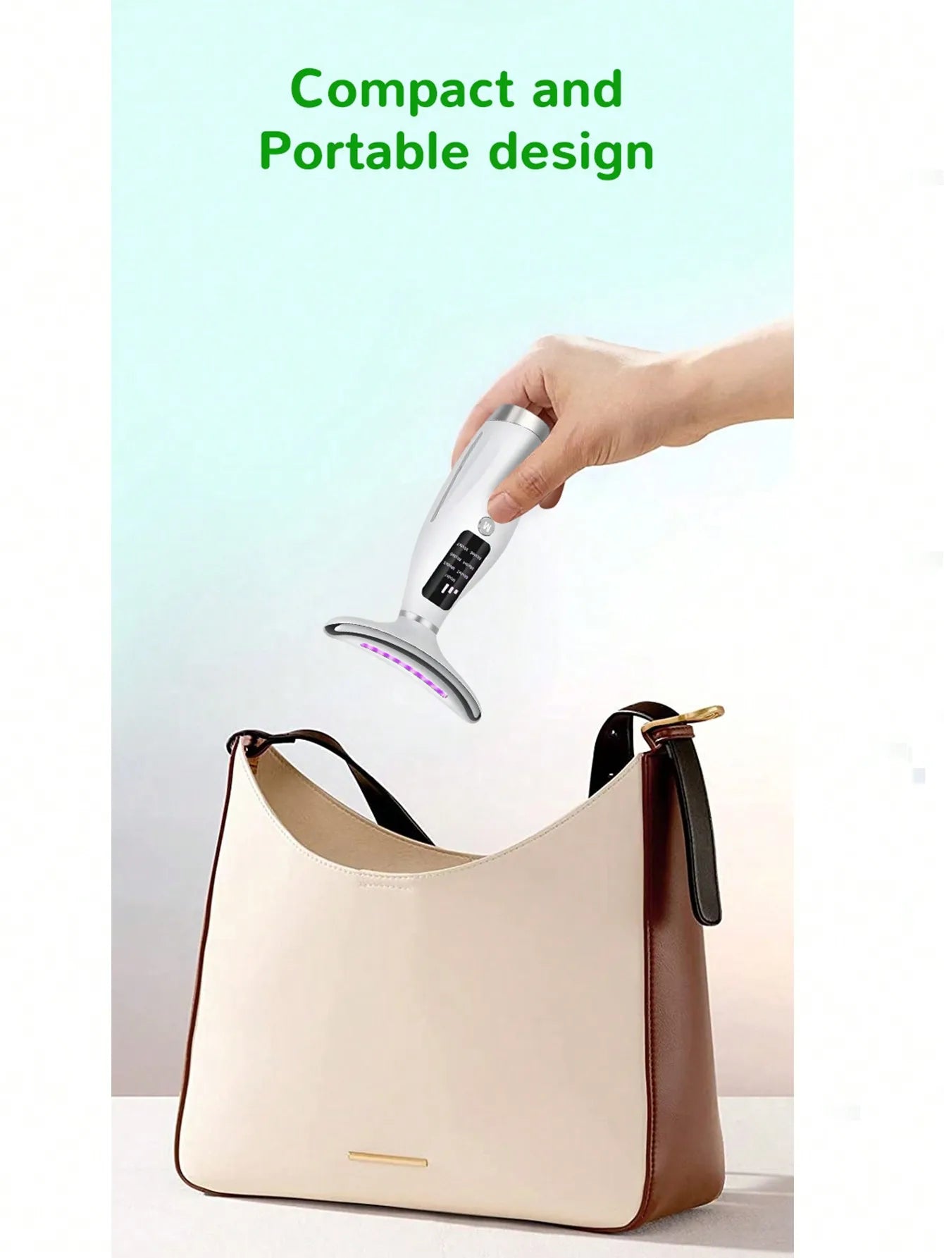 Smart Skin Care Device with 7 LED Lights, Lifting and Firming for Face and Double Chin, Easy to Use with Curved Handle