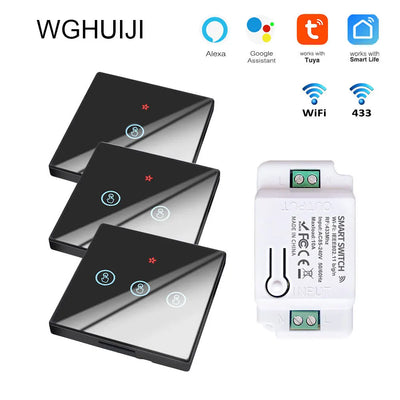 The TUYA smart switch-off device features wireless touch, Wi-Fi, remote control via the APP, and Alexa voice control