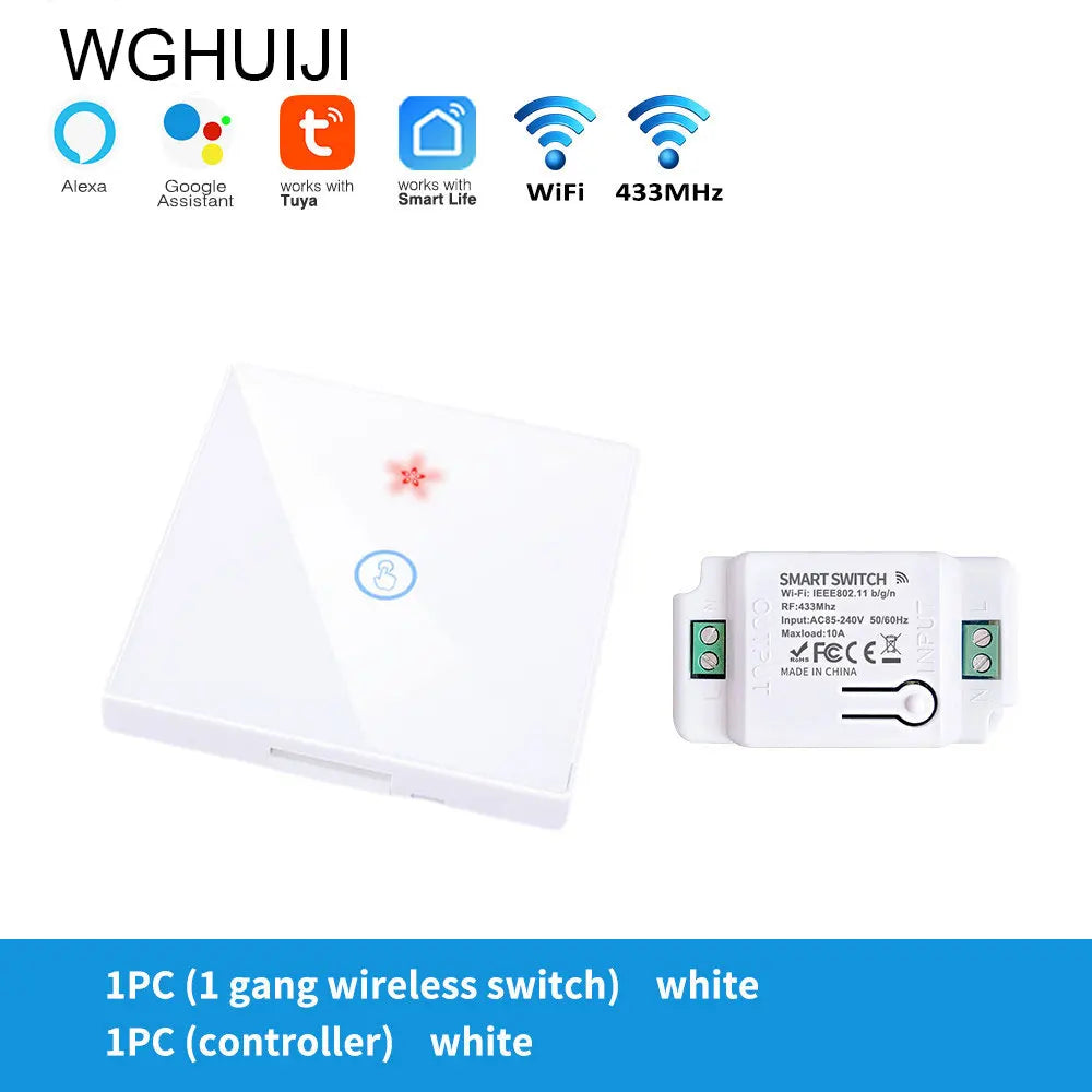 The TUYA smart switch-off device features wireless touch, Wi-Fi, remote control via the APP, and Alexa voice control