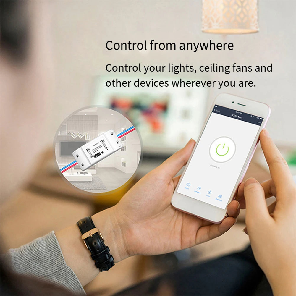 Smart WiFi Switch for Lights and Appliances Timer Functionality Manage Remotely via Smartphone or Voice Commands
