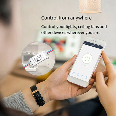 Smart WiFi Switch for Lights and Appliances Timer Functionality Manage Remotely via Smartphone or Voice Commands
