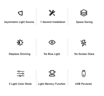 LED Desk Lamp Monitor Light Bar PC Computer Dimmable Screen Light 33cm 50cm Office Study Reading Hanging Table Lamp USB Powered