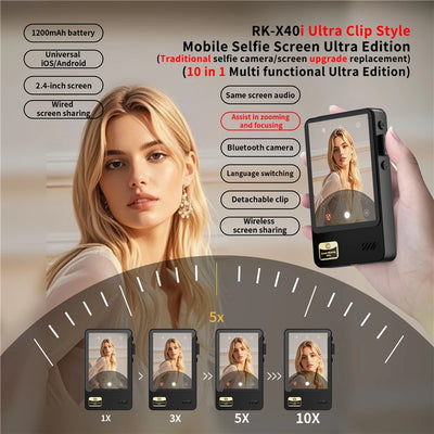 Smartphone Wireless Magnetic Monitor Screens Device Rear Camera Selfie for Phone Vlog Live Stream Video Recording Screen Phone