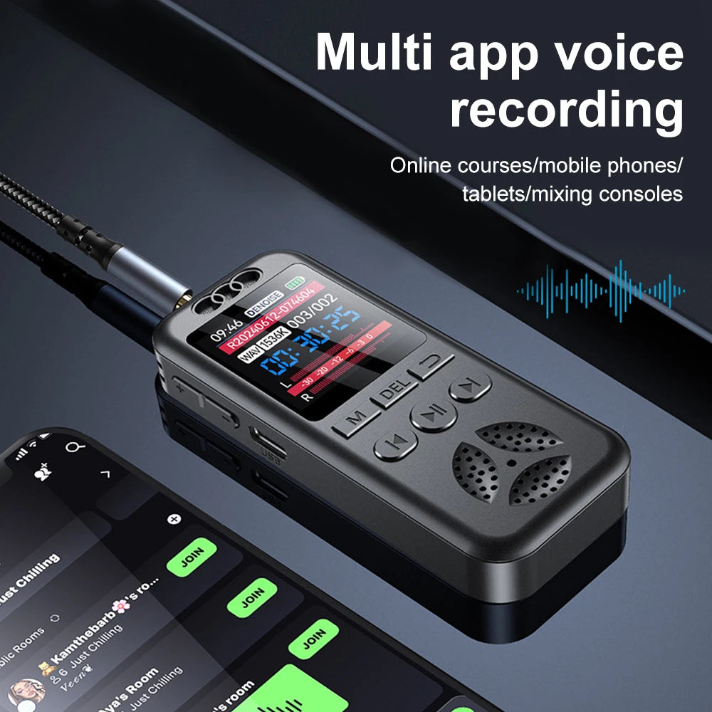 New Digital Audio Voice Recorder MP3 Player Noise Reduction Voice Activated Audio Recorder Sound Recorder For Lecture Interview