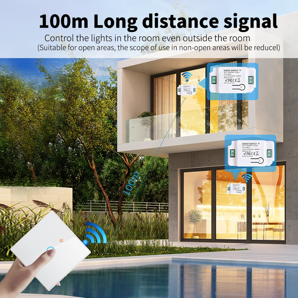 The TUYA smart switch-off device features wireless touch, Wi-Fi, remote control via the APP, and Alexa voice control