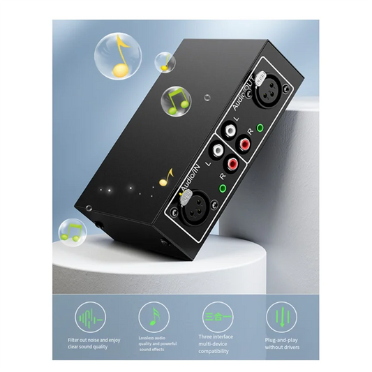 ABAC-Audio Isolator Amplifier Audio Noise Filter 3In1 Pure Original Sound For Speakers - Black