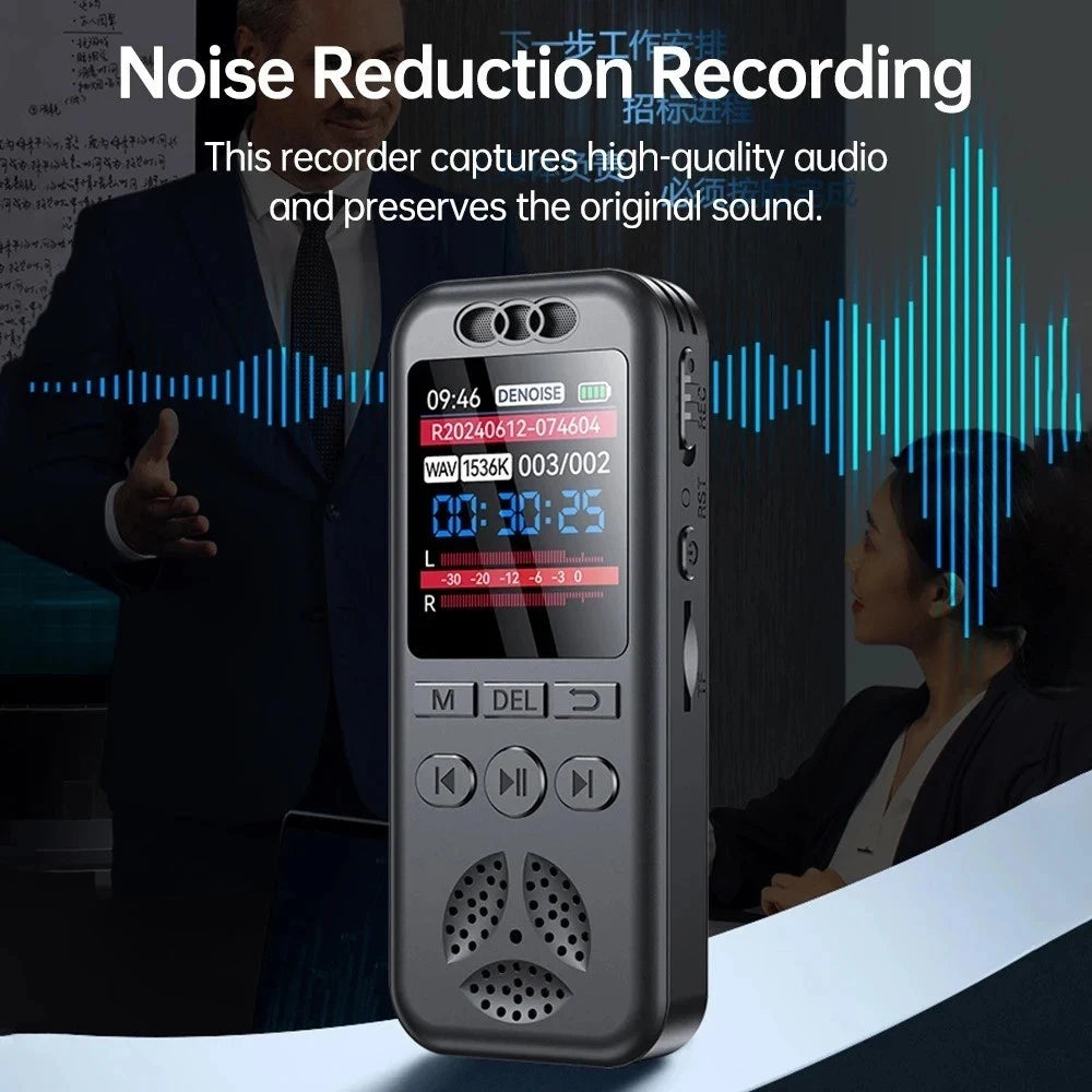 New Digital Audio Voice Recorder MP3 Player Noise Reduction Voice Activated Audio Recorder Sound Recorder For Lecture Interview