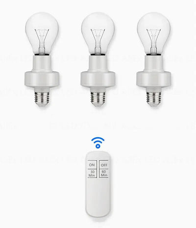 Smart Switch Wireless Remote Control E27 110V-240V Timer LED Lamp Holder Socket ON/OFF 15M Range Smart Device AA Battery Powered