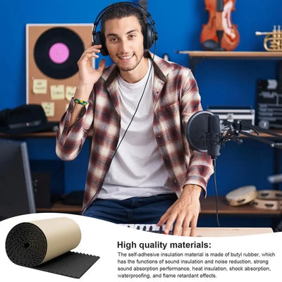 Sound Absorbing Panel Sound Pads Acoustic Panels Self Adhesive Acoustic Barrier for Car Studio Waterproof Sound Proof Padding