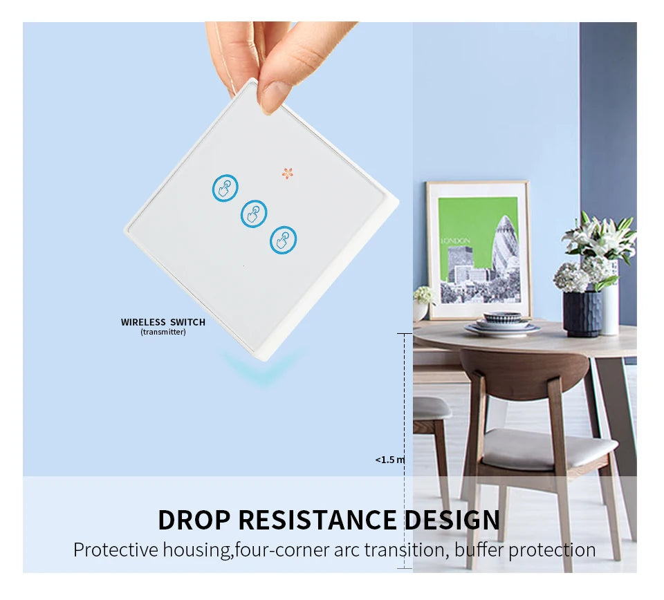 The TUYA smart switch-off device features wireless touch, Wi-Fi, remote control via the APP, and Alexa voice control