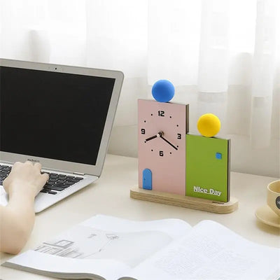 Modern Creative Office Desktop Clock Porch Ornaments Bedroom Living Room Table Desk Clocks Watch Gifts Home Decoration