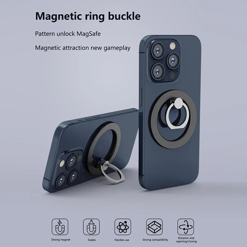 Magnetic Phone Ring Holder for iPhone 15 14 13 12 Magsafe Accessories - Magnetic Phone Grip - Adjustable Phone Finger Ring Grip