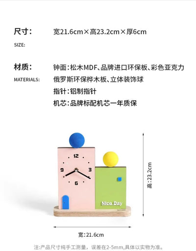 Modern Creative Office Desktop Clock Porch Ornaments Bedroom Living Room Table Desk Clocks Watch Gifts Home Decoration