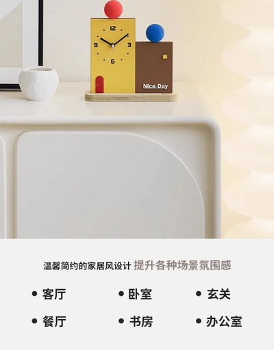 Modern Creative Office Desktop Clock Porch Ornaments Bedroom Living Room Table Desk Clocks Watch Gifts Home Decoration