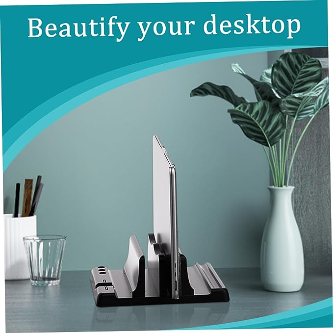 Office Laptop Stand Vertical Save Desktop Space Easy To Place Computer Accessories Scalable Width Office Desk Storage